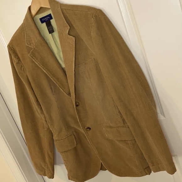 GUESS | Tan GUESS Corduroy Blazer Jacket, Size Men’s Small Petite (SP) - Picture 3 of 7
